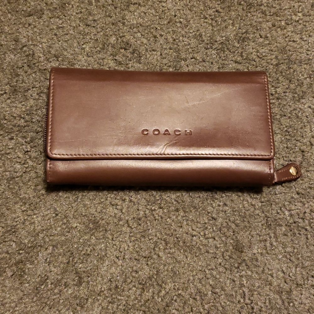 Vintage brown leather coach wallet